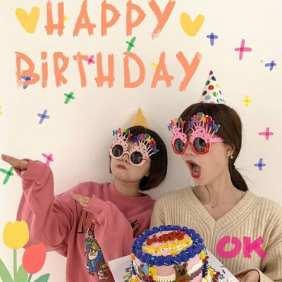 Dụng Cụ Trang Trí Mắt Kính Happy Birthday