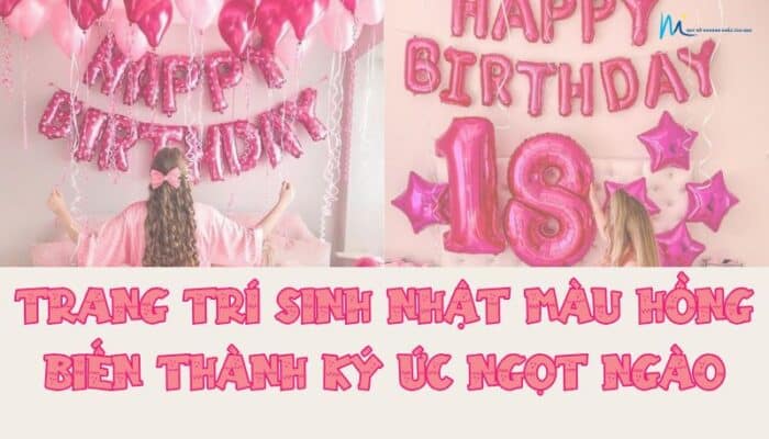 Trang Trí Sinh Nhật Màu Hồng